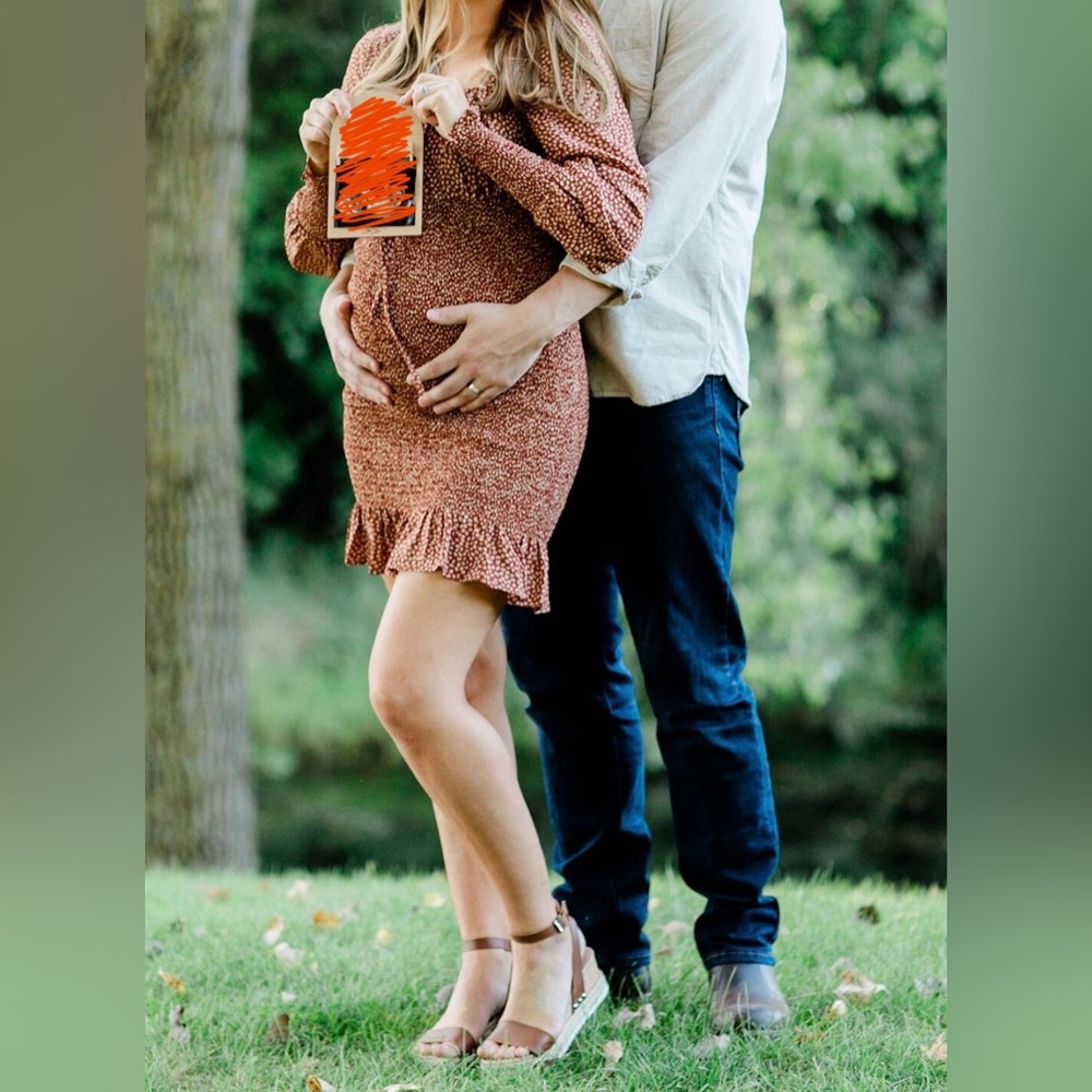 Pinkblush Maternity Dress - Rust Red - Small - Picture 4 of 5